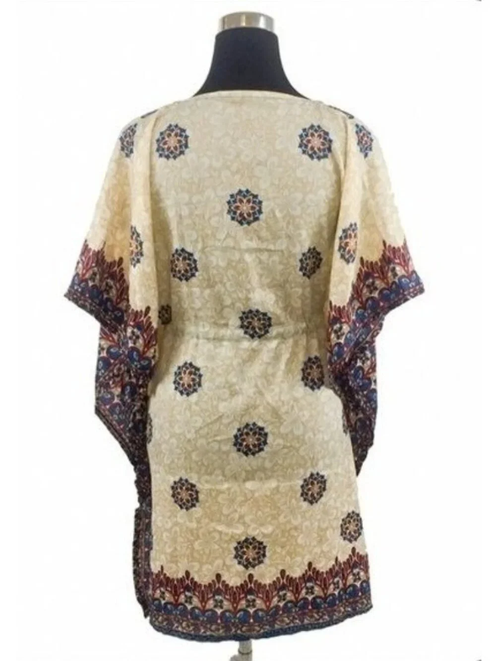 VTG Ornate Medallion Empire Waist Kaftan Tunic M/L | Noughties Boho Indie Sleaze - Picture 4 of 7